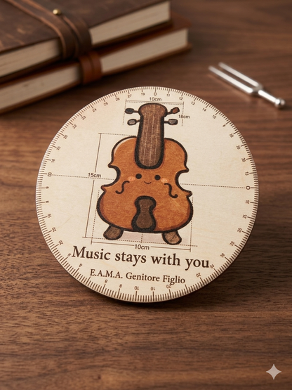 E.A.M.A GenitoreFiglio | Music Stays With You 大提琴圓形杯墊